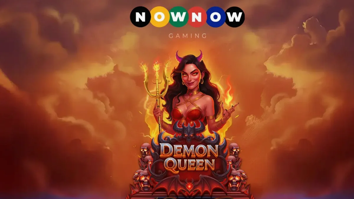 Tampilan visual slot Demon Queen dengan tema gothic dan lava
